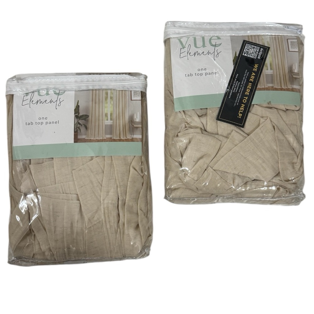 Vue Elements Tab Top Light Filtering Window Curtain Panel 50in x 84in (SET OF 2)
